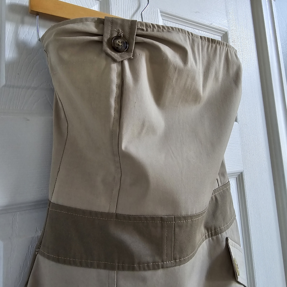 London Fog strapless trench coat dress. - Picture 2 of 10